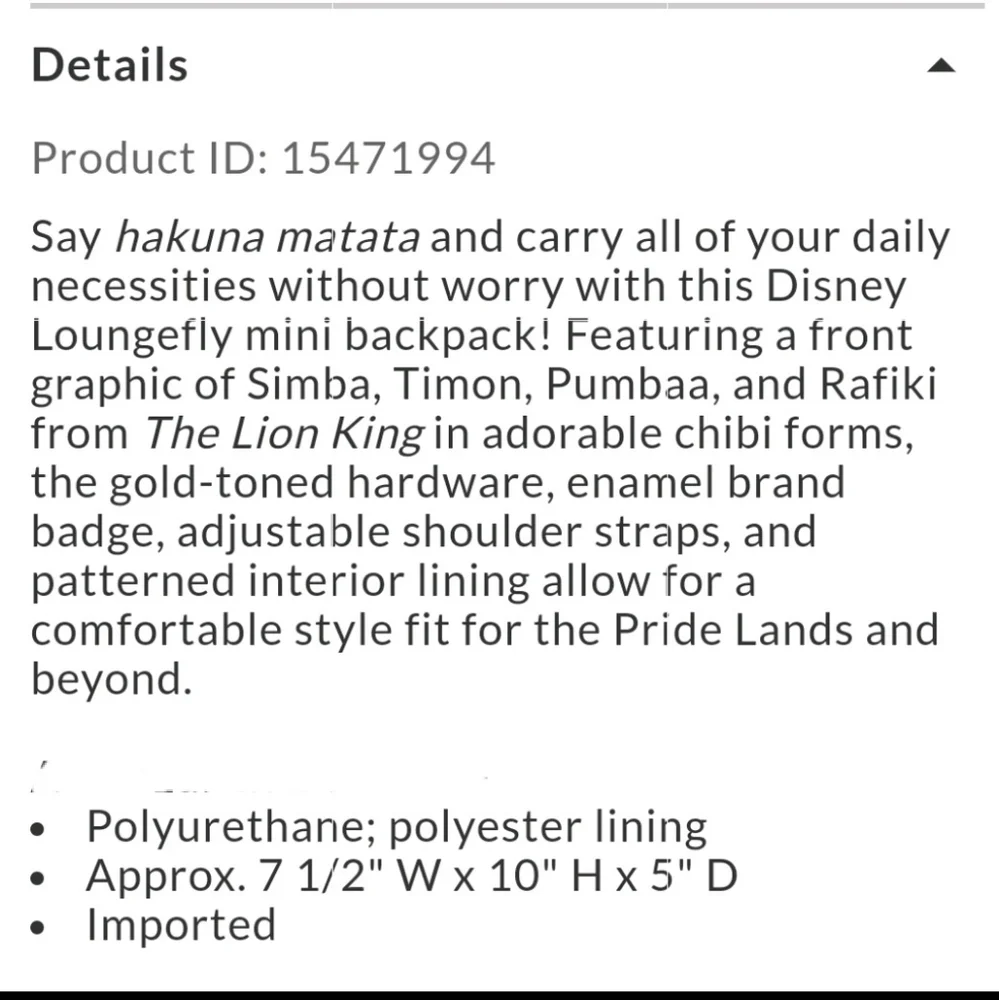 Loungefly Lion King mini backpack and cardholder